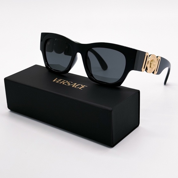 NEW VERSACE VE4479U GB187 BLACK CAT EYE MOD 4479U GB1/87 WOMEN SUNGLASSES - Picture 1 of 10